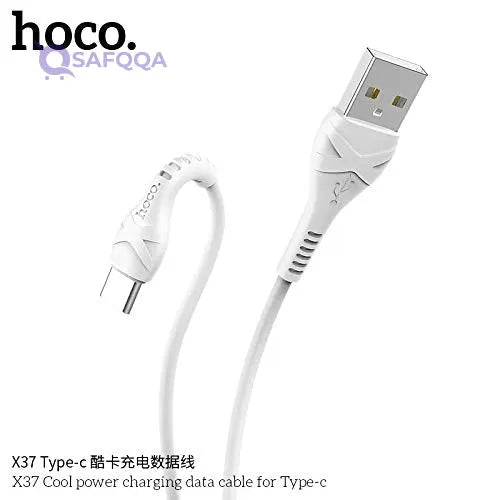 Hoco X37 - Cool Power Charging And Data Transmittion Cable Type-C Plug For Samsung Huawei Xiaomi Oppo - Safqqa