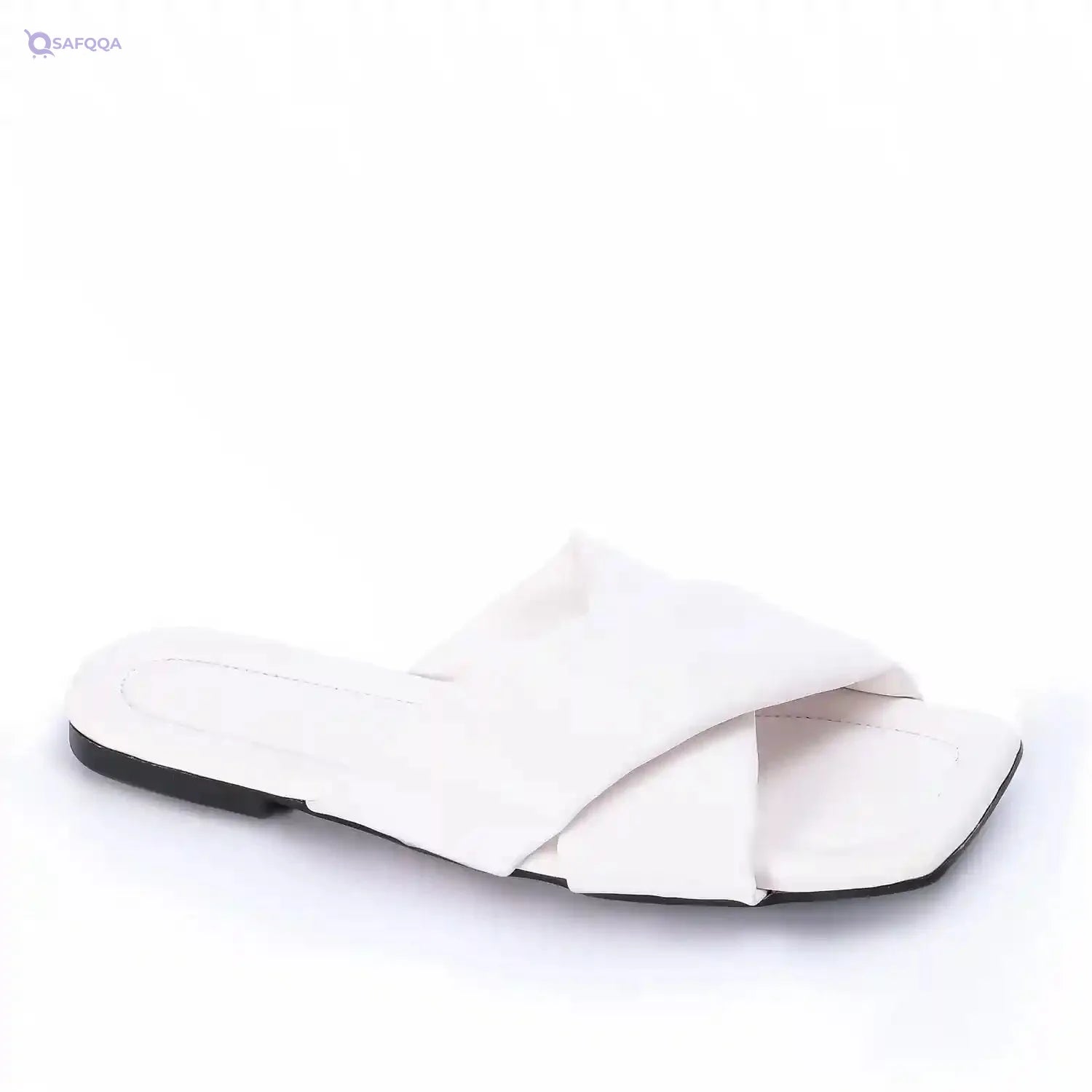 womens Wide Cross Strap Slippers Flip-Flop - Safqqa Egypt