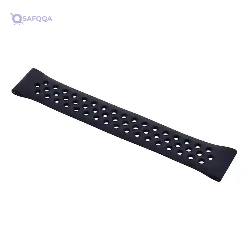 Generic Silicone Adjustable Watch Strap With Holes Design For Unisex Compatible With Smart Watches 20 MM - Black - Safqqa Egypt