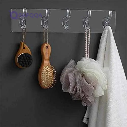 elyassin Silicone hanging flexible silicone hanger 6 hooks 15.7x3.25 inch - Safqqa