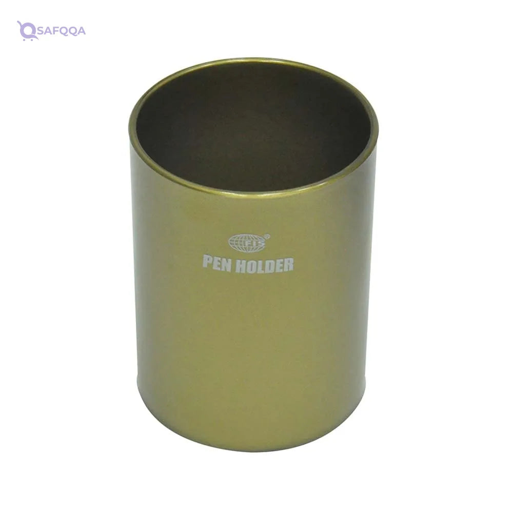 FIS  Round Shape Pen Holder, Gold - Safqqa