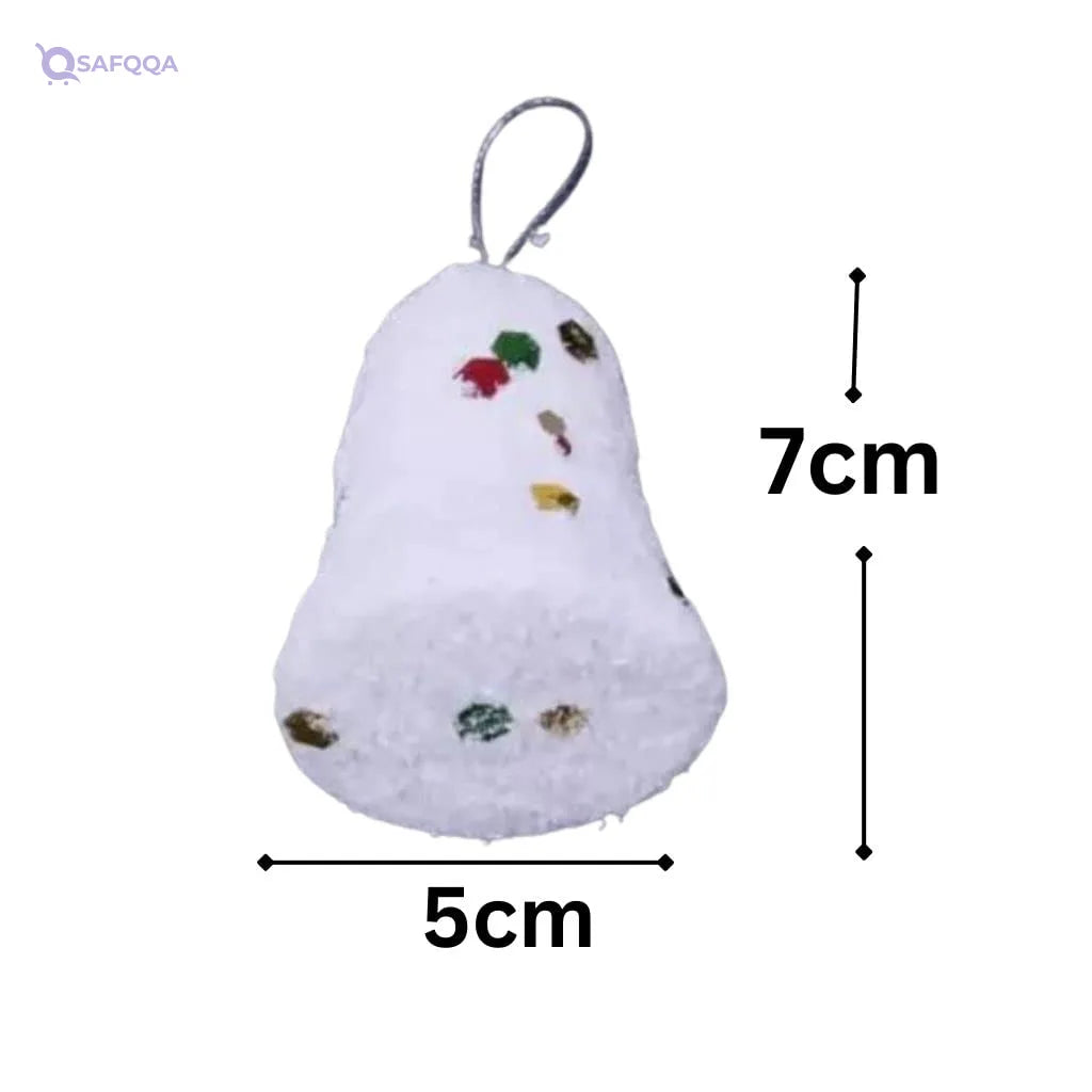 Kalakriti Christmas Hanging Bells | Xmas Decoration Items| White Snow Bells with GlittersOrnaments Decoration, Xmas Decor Tree Holiday Wedding Party Decor | Christmas Tree Decorations - Safqqa
