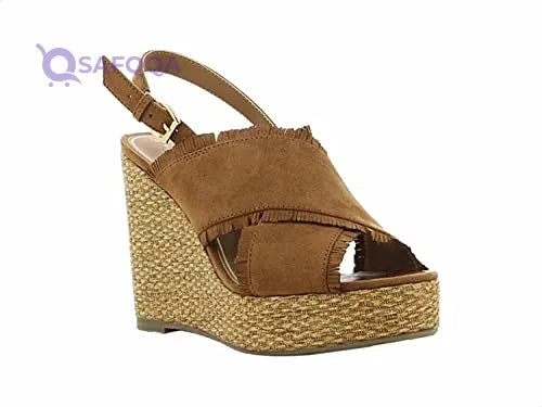 Sprox Criss-Cross Strap Side Buckle Wedges for Women - Safqqa