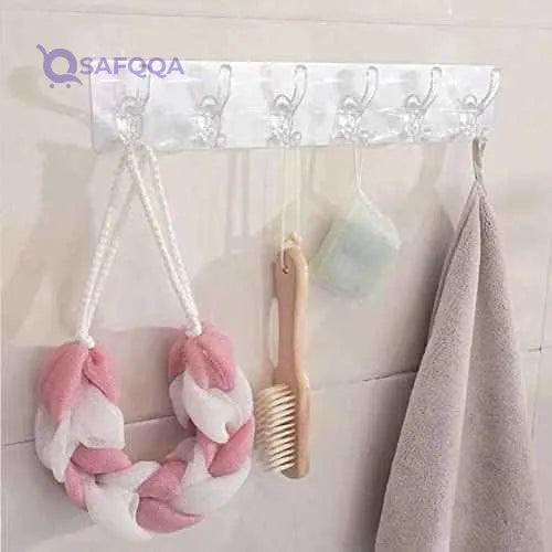 elyassin Silicone hanging flexible silicone hanger 6 hooks 15.7x3.25 inch - Safqqa
