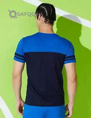Symbol  Men’s Color Block Active Sports T-Shirt - Safqqa