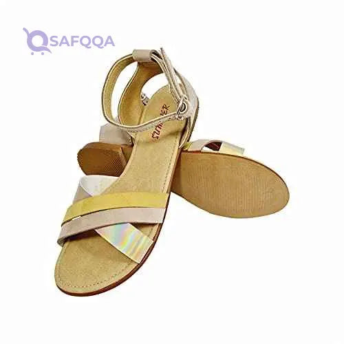 Summer Slingback Buckle Closure Flat Sandals for Girls - Safqqa Egypt