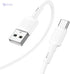 Hoco X83 - Victory Charging And Data Transmittion Cable (3A - 1M), USB-A To USB-C Plug, Compatible With Samsung Huawei Xiaomi Oppo - White - Safqqa