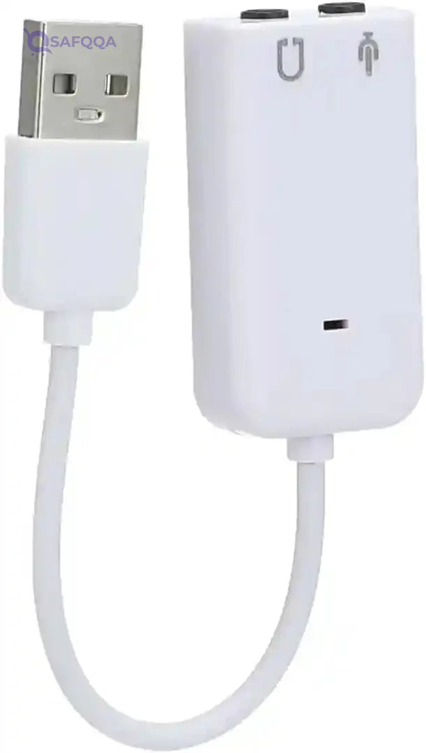 Generic 7.1 Channel USB External Sound Card Audio Adapter with Mic (White) - Safqqa Egypt