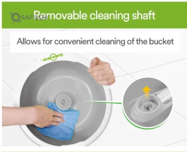 Scotch-Brite 2-in-1 Bucket Spin Mop set (includes: mop with stick, bucket, mop refill), 1 set/pack | 360 easy all-around cleaning | Cleaning Mop | rinsing and drying in a single bucket | Floors - Safqqa