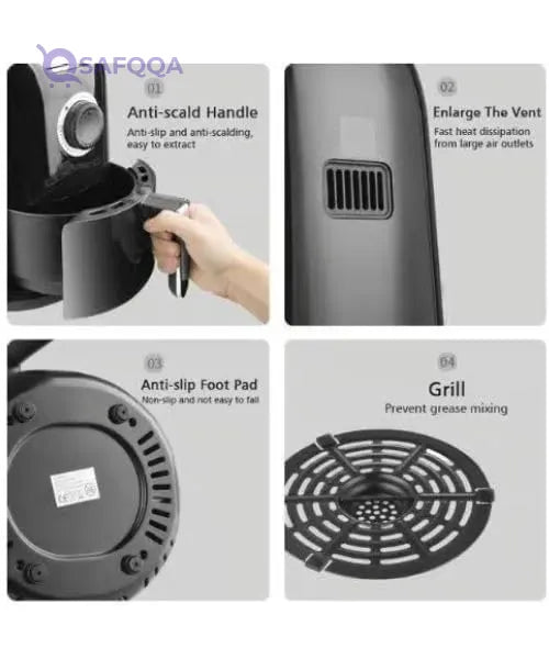 DSP  Air Fryer – 800W Rapid Air Convection Heating - Safqqa