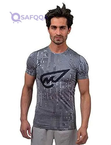 Magma Polyester Printed Round Neck Short Sleeves Sport T-Shirt for Men - Safqqa Egypt