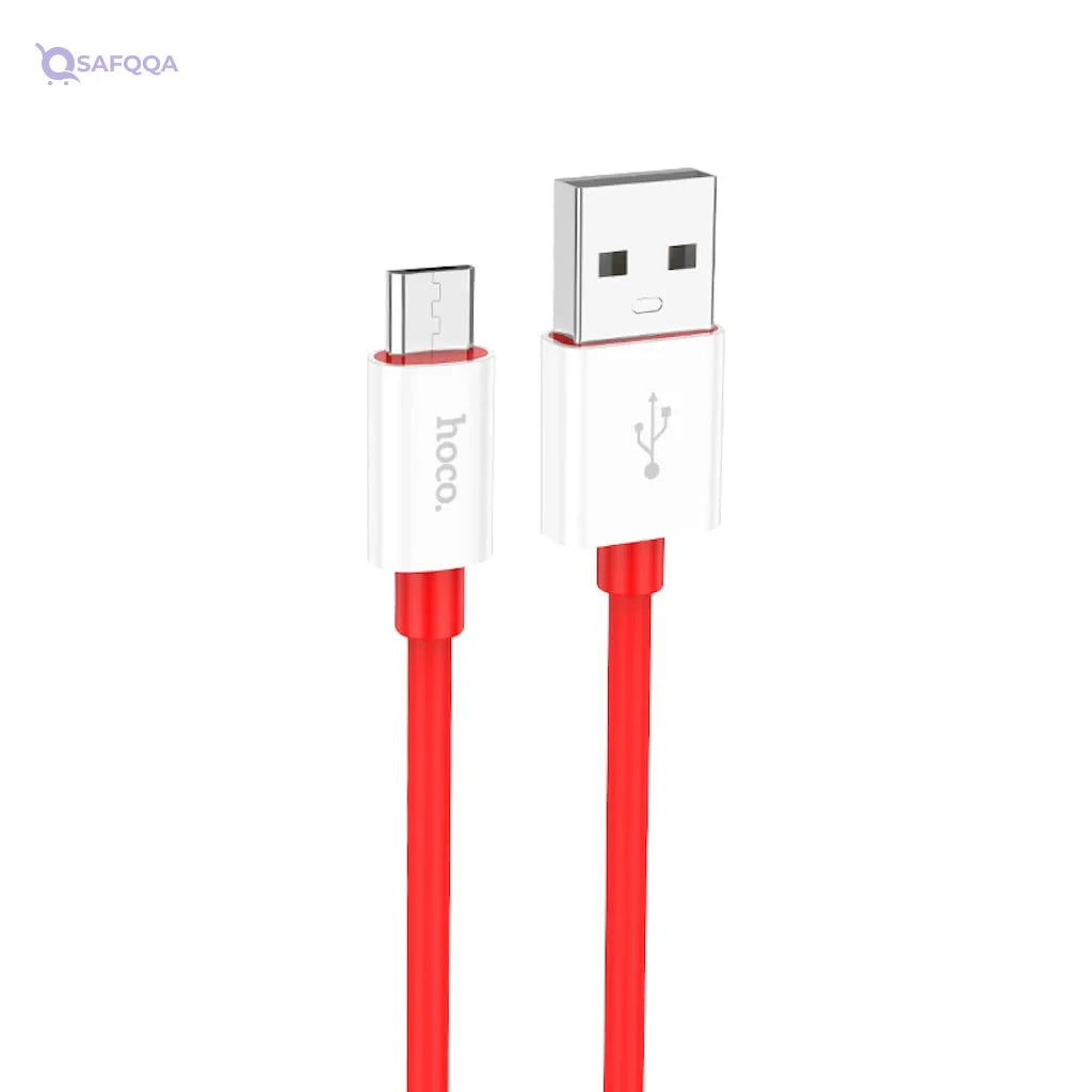 Hoco X87 - Magic Silicone Charging And Data Transmittion Cable (2.4A - 1M), USB-A To Micro-USB Plug, Compatible With Samsung Huawei Xiaomi Oppo - Safqqa