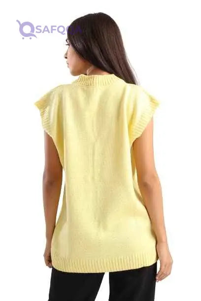 In-Vested In You Sweater Vest-Yellow-one size - Safqqa