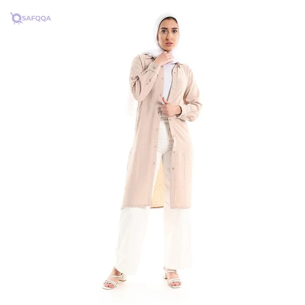 Jamila Women Self Stitches Tunic with Sided Slits - Safqqa