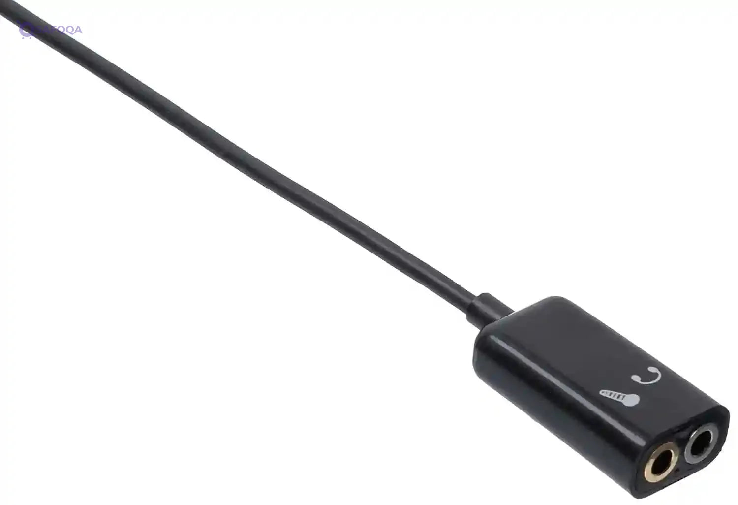 Keendex 1924 3.5 mm audio Spliter Male to Female Cable, 10 Centimeter - Black - Safqqa