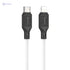Hoco X90 - Cool PD Silicone Fast Charging And Data Transmittion Cable (20W - 1M), USB-C To Lightning Plug, Compatible With Apple iPhone iPad Airpods - White - Safqqa Egypt
