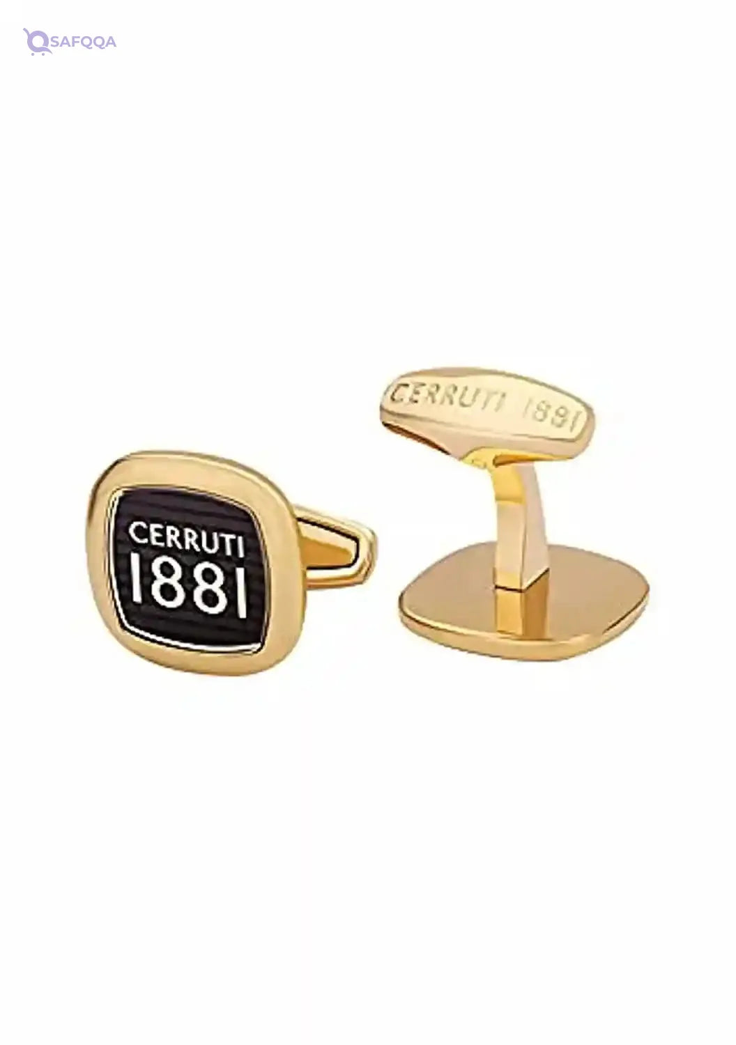 Cerruti 1881 Black And Gold Plated Stainless Steel Cufflinks For Men - Safqqa