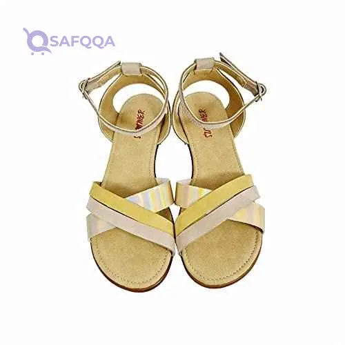 Summer Slingback Buckle Closure Flat Sandals for Girls - Safqqa Egypt