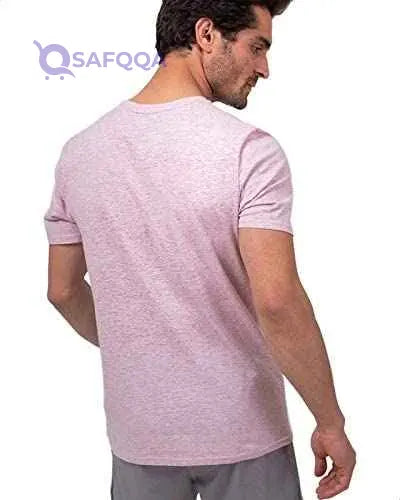 Magma Basic Contrast Chest Logo Print Short Sleeves Round Neck Sports T-Shirt for Men - Safqqa Egypt