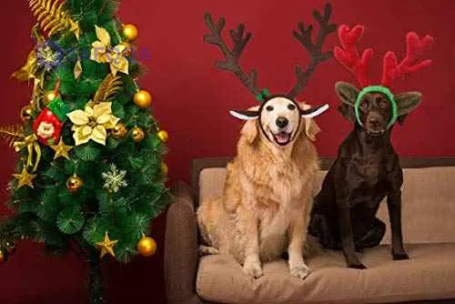 Rypet 2 PCS Christmas Reindeer Antler Headband with Ears for Medium and Large Dogs - Safqqa Egypt