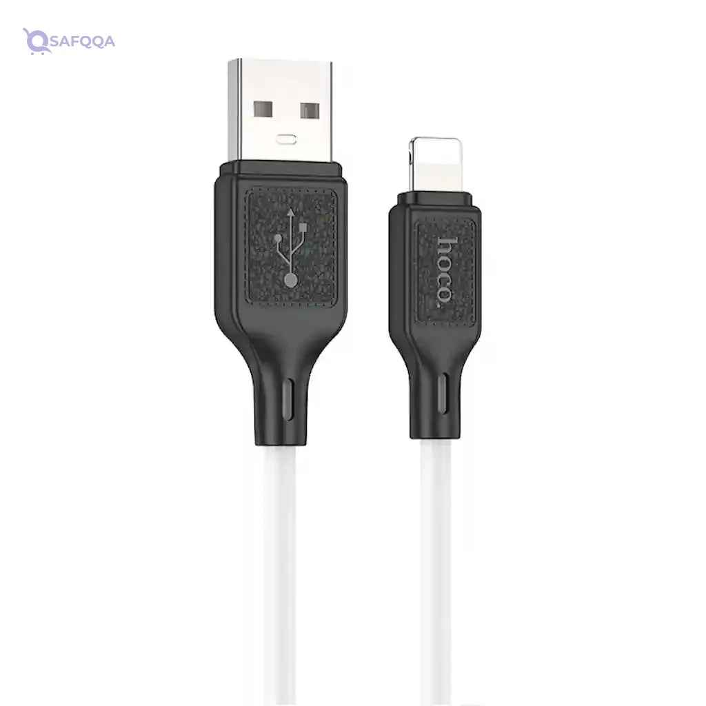 Hoco X90 Cool Silicone Charging & Data Cable – 2.4A – 1M – USB-A to Lightning - Safqqa