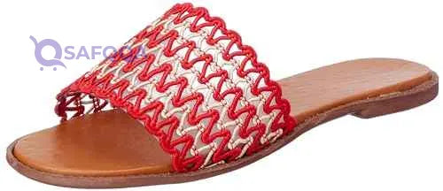 sway 1 c.m slippers,cotton lace fabric strap - Safqqa Egypt