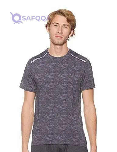 Magma Patterned Round-Neck Short-Sleeve Regular Fit T-shirt for Men - Safqqa Egypt