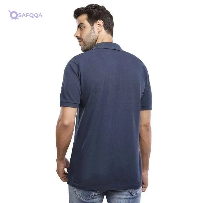 Coup Slim Fit Plain Polo Shirt with Short Sleeves and Button Closure - Safqqa Egypt
