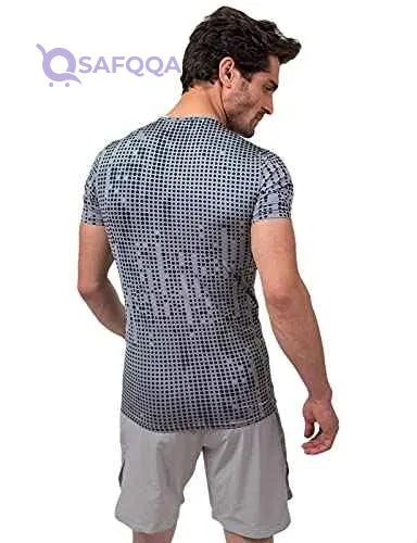 Magma Polyester Printed Round Neck Short Sleeves Sport T-Shirt for Men - Safqqa Egypt