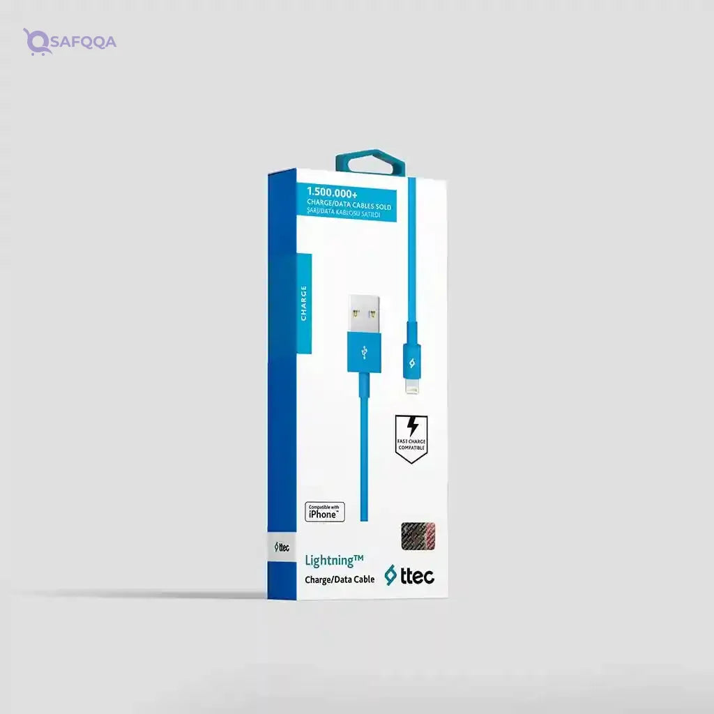 TTEC 2Dk75508M LighTning USB DaTa Cable, 100 cm - Blue - Safqqa