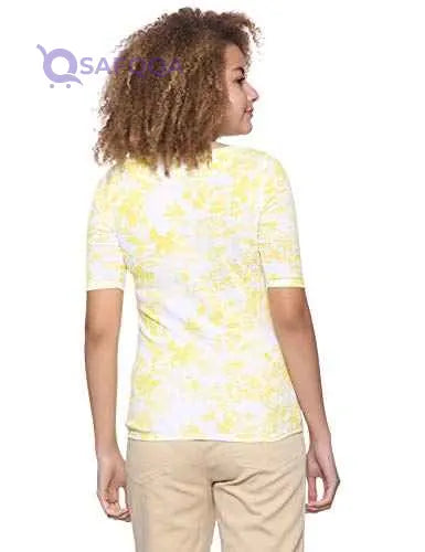Splash Floral Pattern Boat Neck Short Sleeves Blouse for Women - Safqqa Egypt