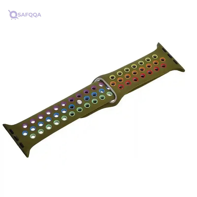 Generic Silicone Adjustable And Expandable Watch Strap With Holes Design For Unisex Compatible With Smart Watches 42/44L - Multi Color - Safqqa Egypt