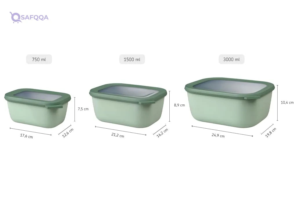 Mepal Multi Bowl Rectangular ,750 ml ,Nordic green - Safqqa