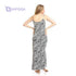 Kady Women Deep Round Neck Zebra Long Nightgown - Safqqa Egypt