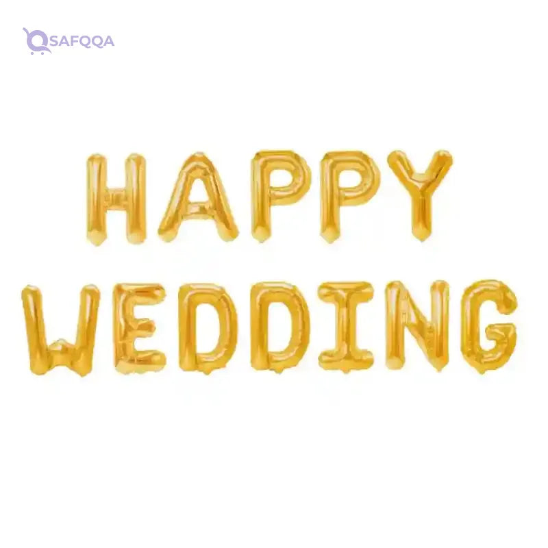 Foil Large Balloon Can Fills With Air Or Helium High Quality Materials Specially Made For Wedding Party Decoration Set Of 12 Pieces - Gold - Safqqa