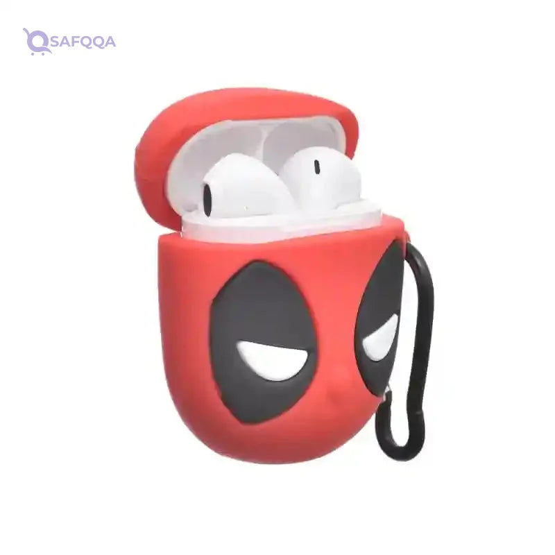 G-Power Silicone Full Cover AirPods Protective Case – Superhero Design with Ring Strap – Compatible with AirPods 1/2 - Safqqa