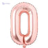 Foil Large Number Zero Shaped Balloon Can Fills With Air Or Helium High Quality Materials Specially Made For Birthday Party Decoration 82x72 Cm - Rose Gold - Safqqa