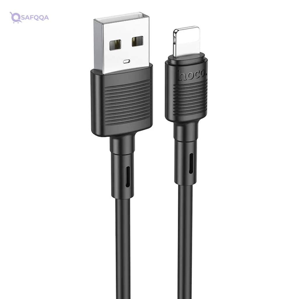 Hoco X83 - Victory Charging And Data Transmittion Cable (2.4A - 1M), USB-A To Lightning Plug, Compatible With Apple iPhone iPad Airpods - Safqqa
