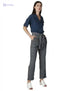 2Xtremz Cotton High Elastic Waist Straight-Fit Belted Pants for Women - Safqqa Egypt