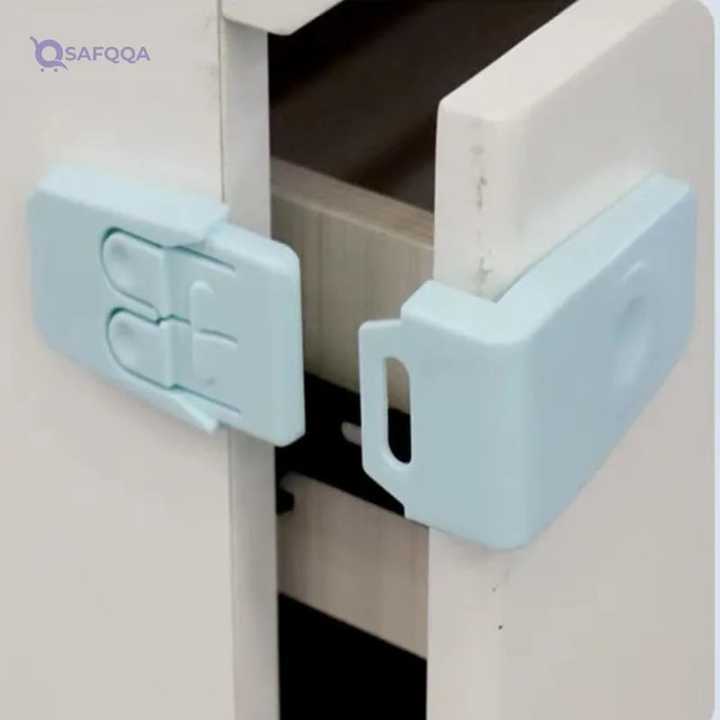 Kids Safety Lock Self Adhesive Plastic For Drawers/Refriderator/Cabinet/Door/Side Door | Prime Shop Kids Safe Furniture Lock - Safqqa