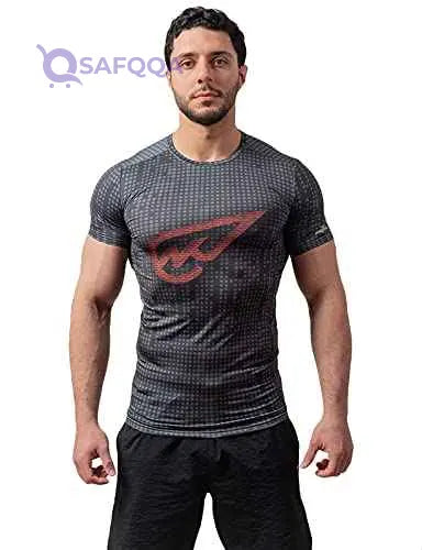 Magma Polyester Printed Round Neck Short Sleeves Sport T-Shirt for Men - Safqqa Egypt