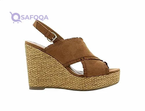 Sprox Criss-Cross Strap Side Buckle Wedges for Women - Safqqa