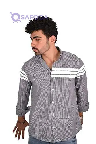 White Rabbit Men's Casual Long Sleeve Small Checkered Shirt - Safqqa Egypt