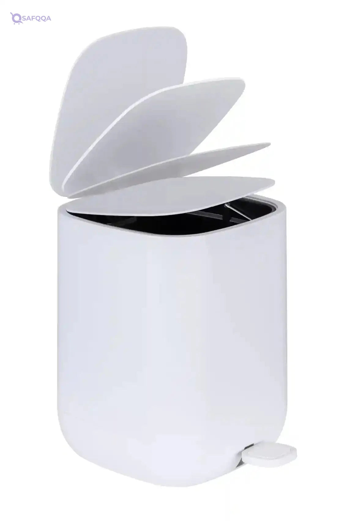 WENKO, Pedal Bin Davos, Polypropylene, Soft Close Home Garbage Can, Durable & Strong Construction, 5 Litre Capacity, 23x26x27cm, White - Safqqa