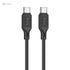 Hoco X90 - Cool Silicone Fast Charging And Data Transmittion Cable (60W - 20V- 3A - 1M), USB-C To USB-C Plug, Compatible With Samsung Huawei Xiaomi Oppo - Black - Safqqa Egypt