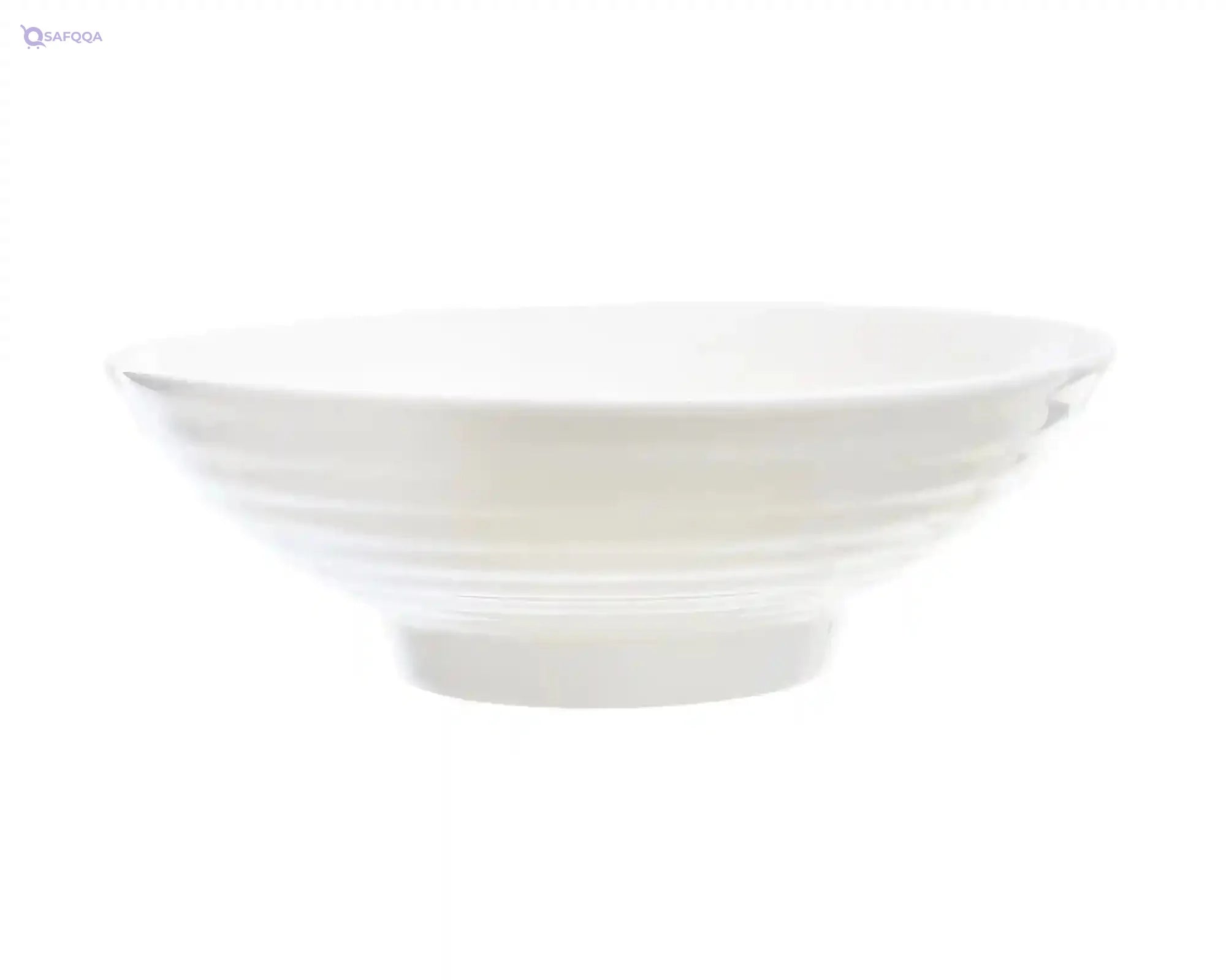 Rosa Porcelain Ribbed Bowl, 26 cm Size - Safqqa