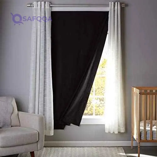 Generic Portable Blackout Curtain Shade , 50" W x 78"L, 1-Pack, Black - Safqqa