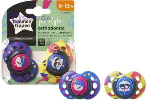 Tommee Tippee Pacifiers For Baby-2 Pcs (6-18 months) - Safqqa