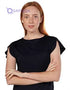 Splash Basic Solid Round-Neck Split Short Sleeves T-shirt For Women - Safqqa Egypt