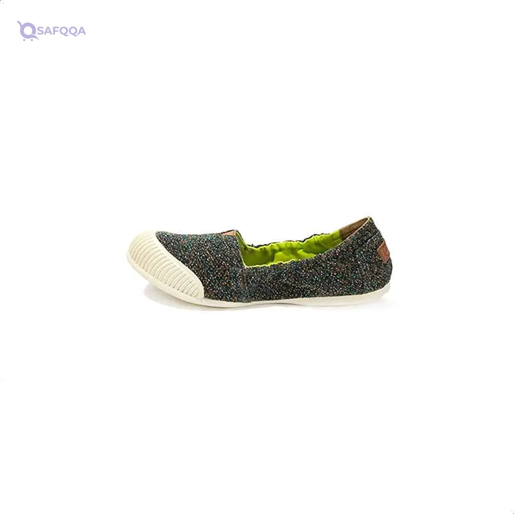 Joy & Mario Glittery Elastic Canvas Slip-On Shoes for Women - Safqqa Egypt
